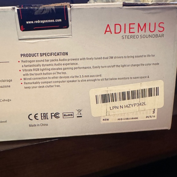 Red Dragon Adiemus Desktop Soundbar - Picture 3 of 7